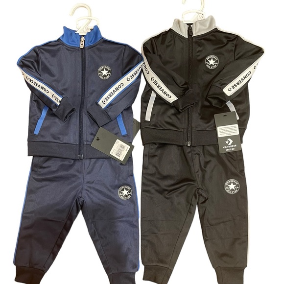 2 Converse baby’s 2 piece track set/12 months 1 black/1 blue retail $44 each - Picture 14 of 15